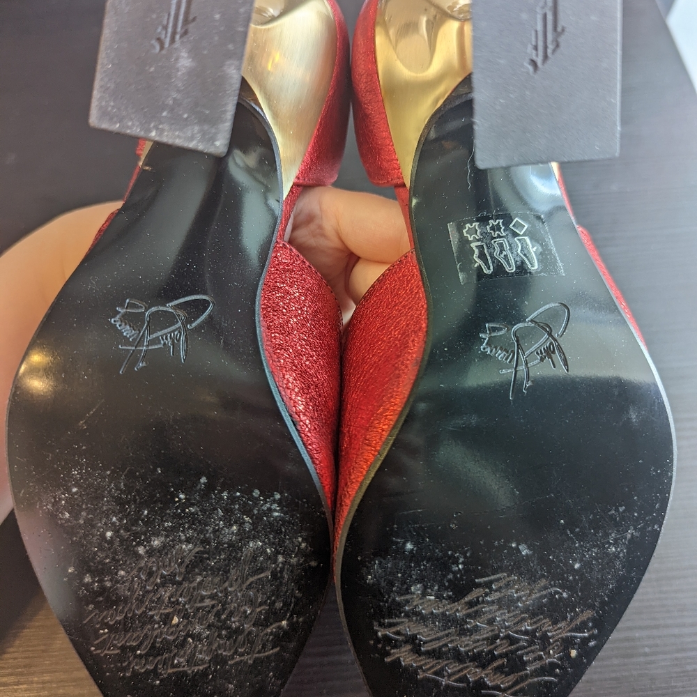 Fluevog Jan Jansen in Red/Gold, Size 6.5 - Picture 5 of 5